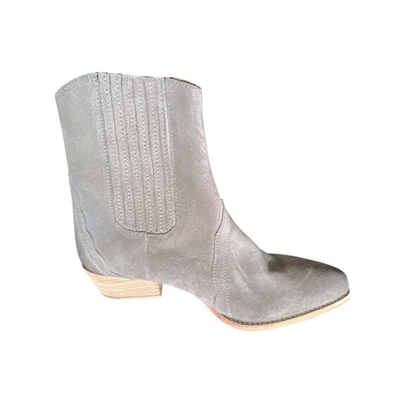 Free People Women New Frontier Western Boot Gray Suede  37/ US 7 NWOB - Picture 4 of 8